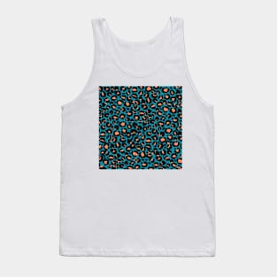 Leopard Pattern in Macaroon on Blue Raspberry Tank Top